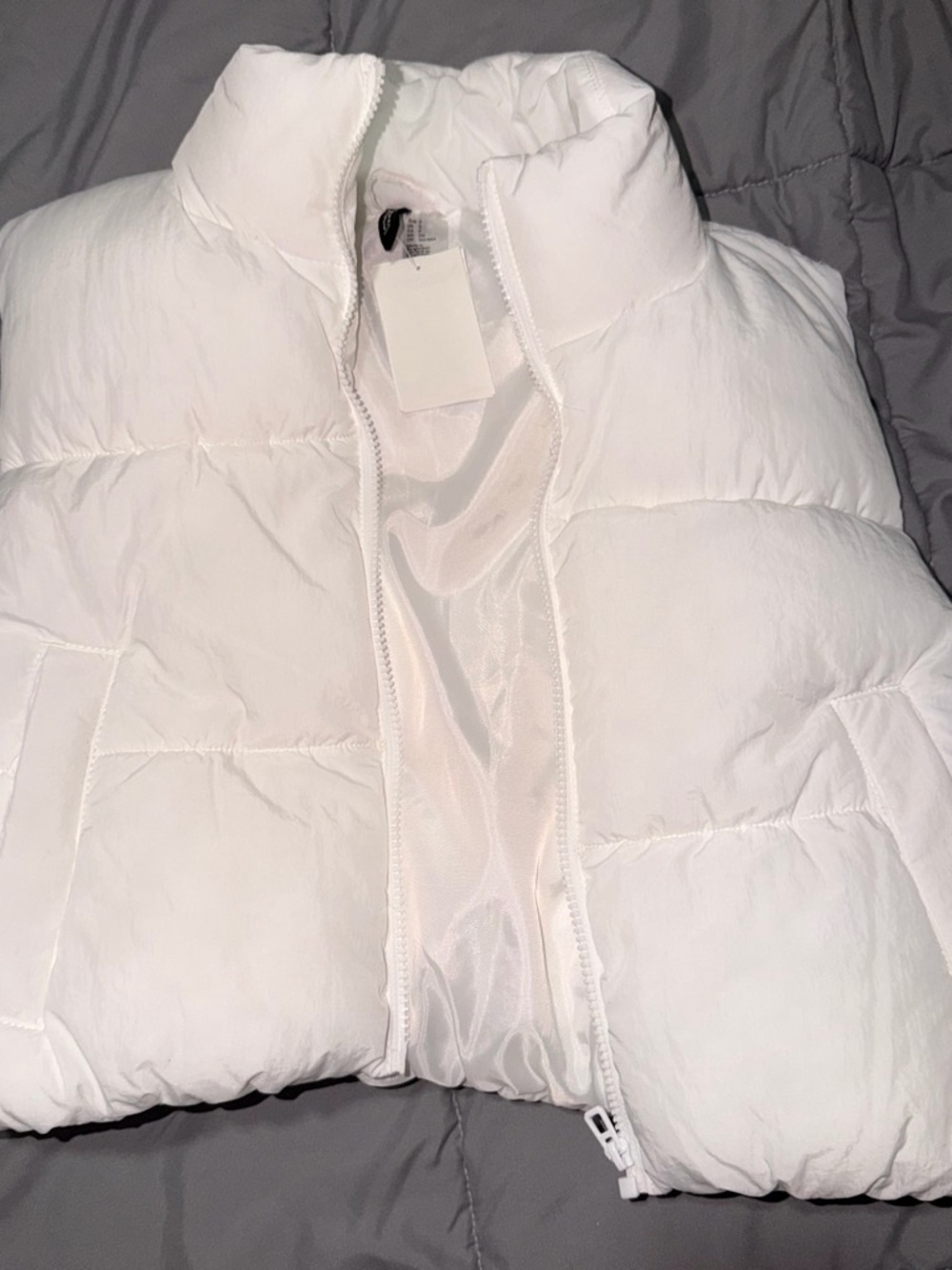 H&M White Puffer Vest